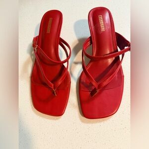 Cushionaire Red Women's Strappy Sandals